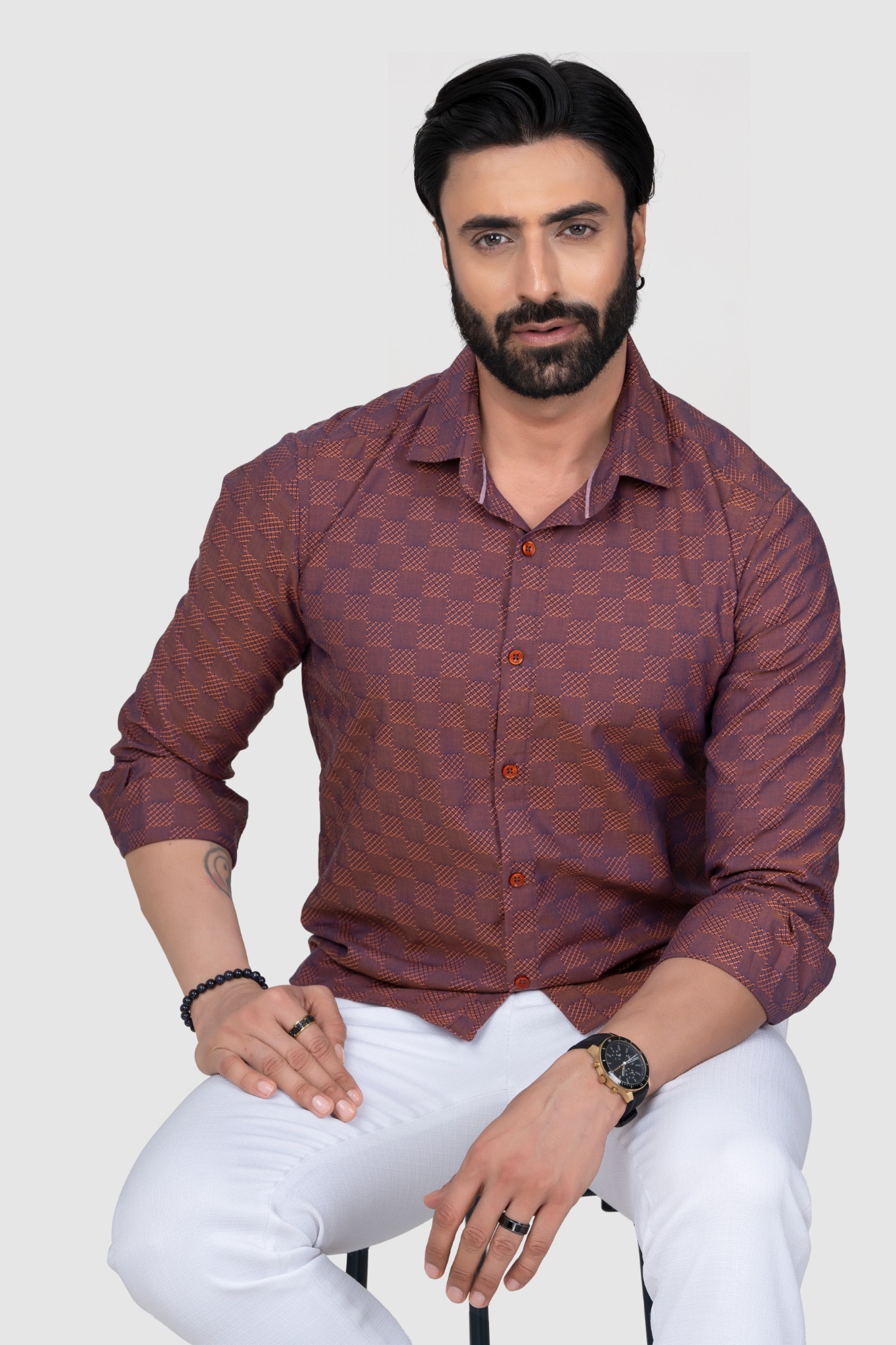 Timeless Men's Classic Deep Brownn Shirt 