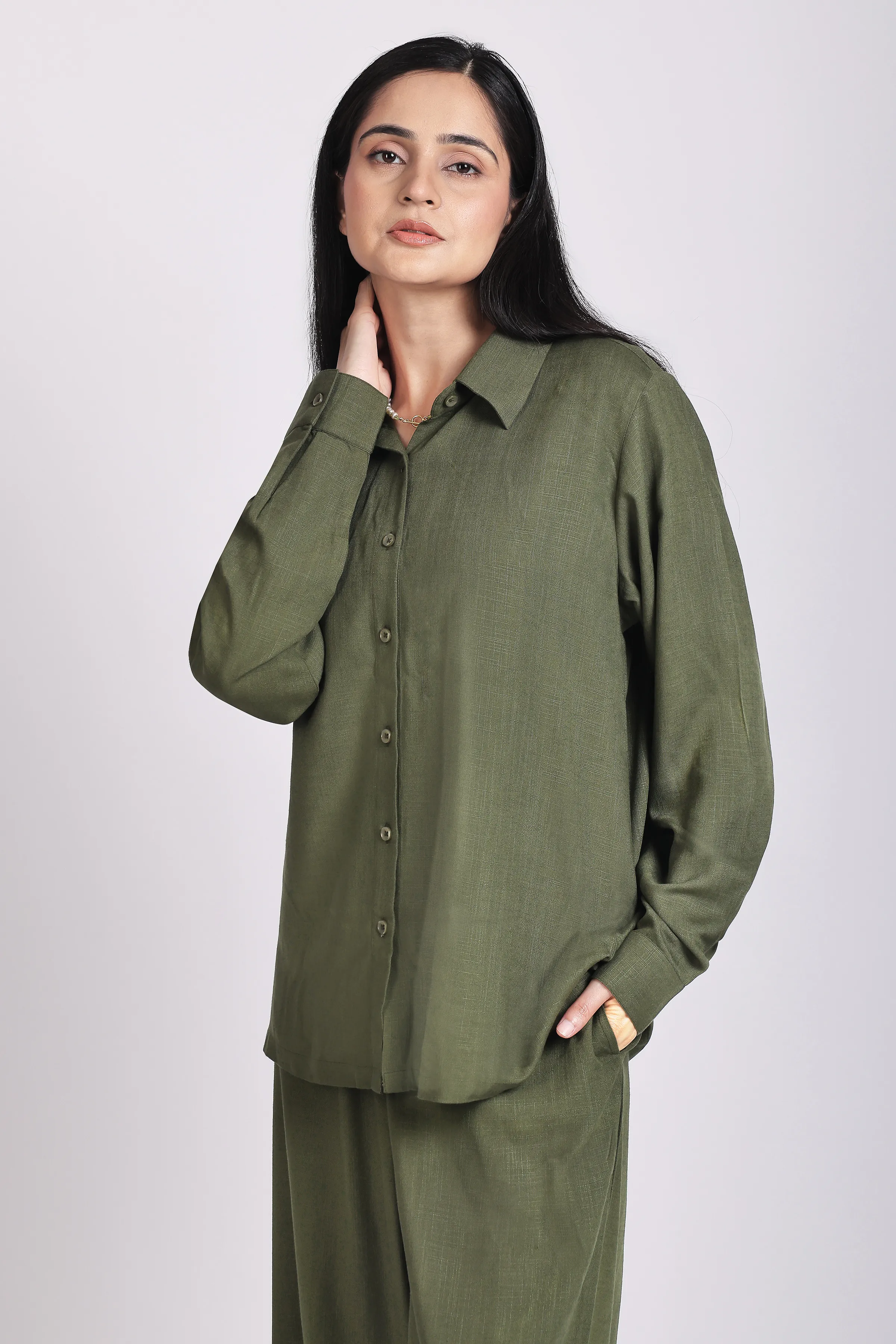 Women's Comfort Fit Dark Olive Co-ord Set
