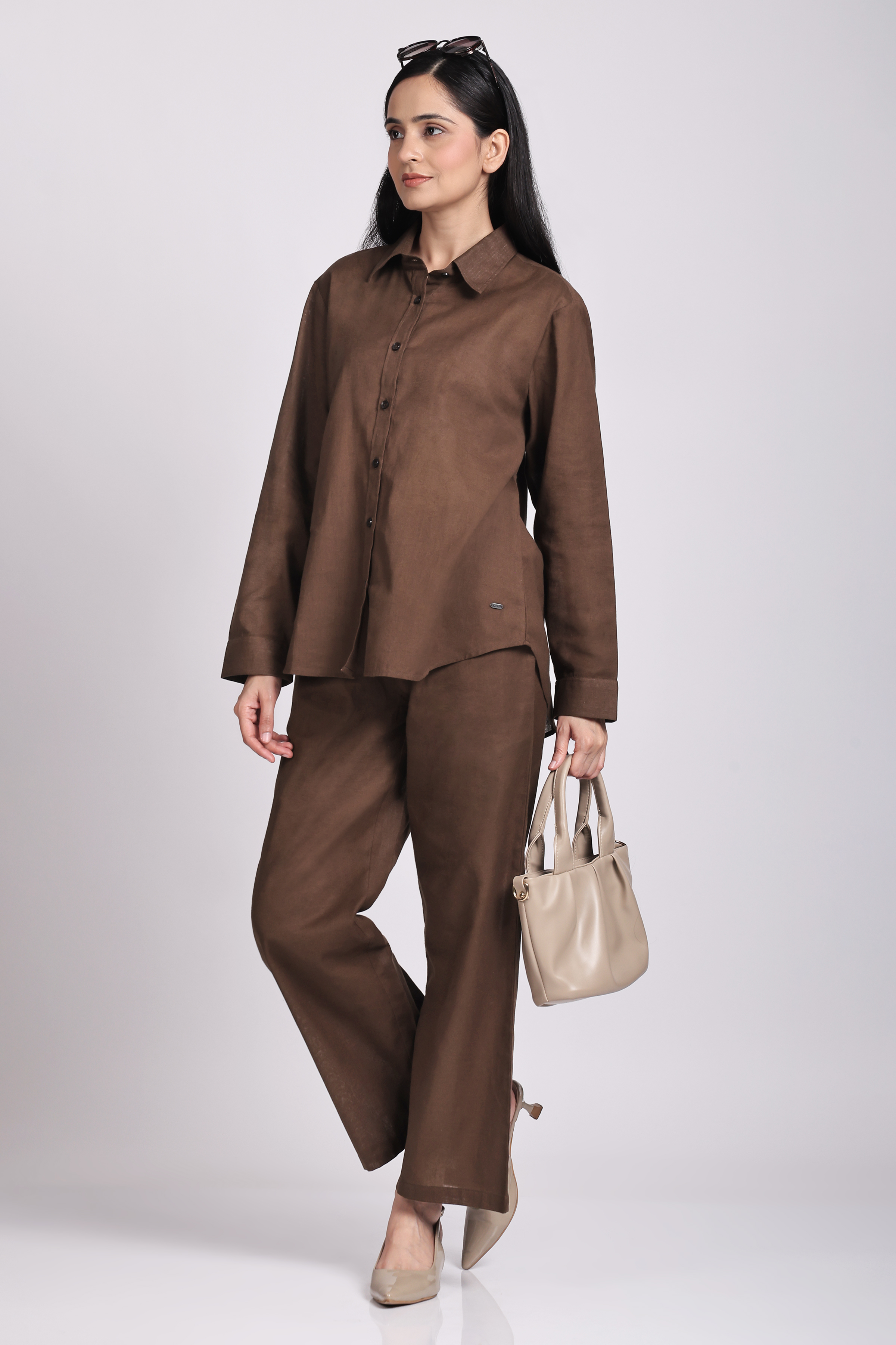 Women's Comfort Fit Dark Brown Co-ord Set