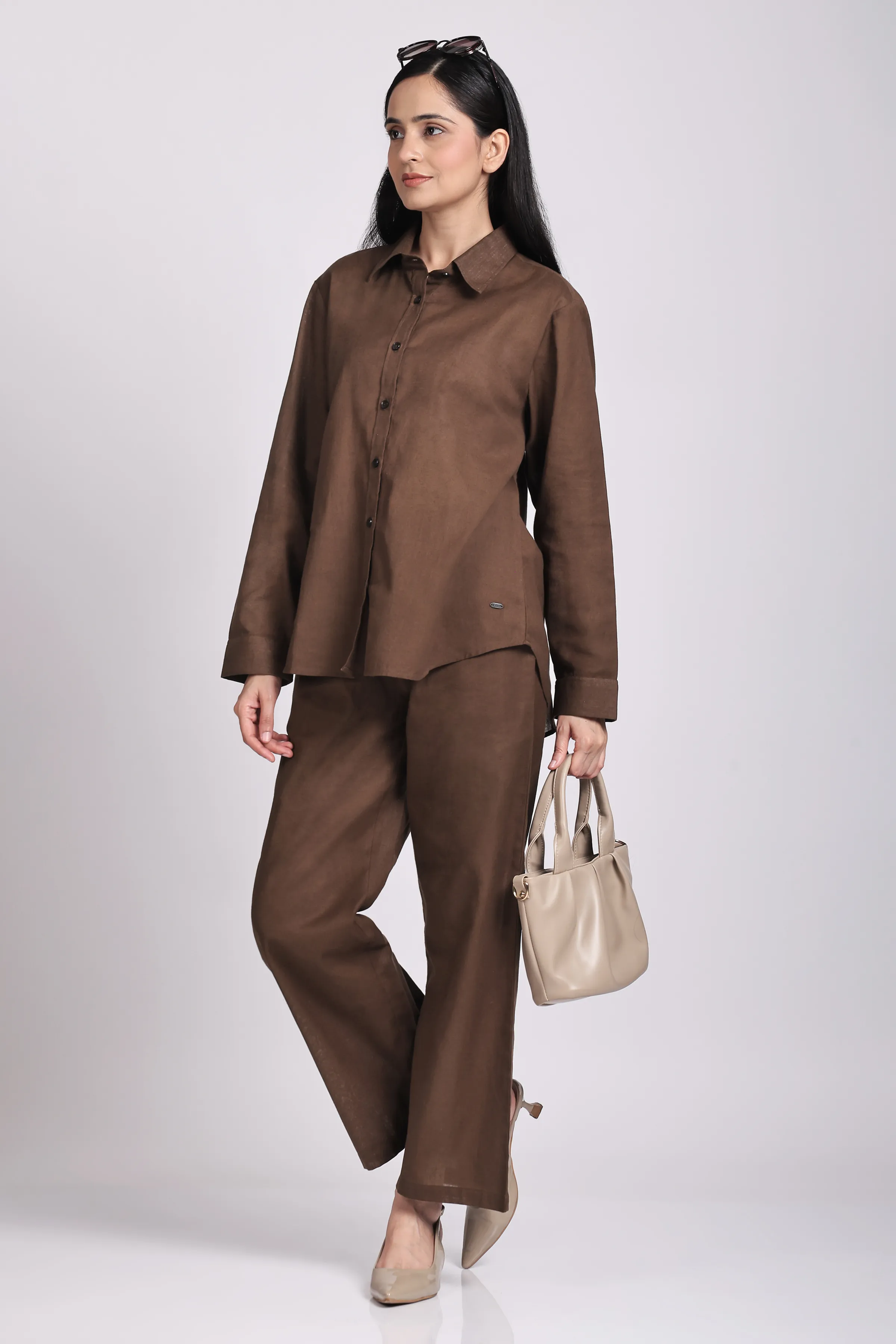 Women's Comfort Fit Dark Brown Co-ord Set