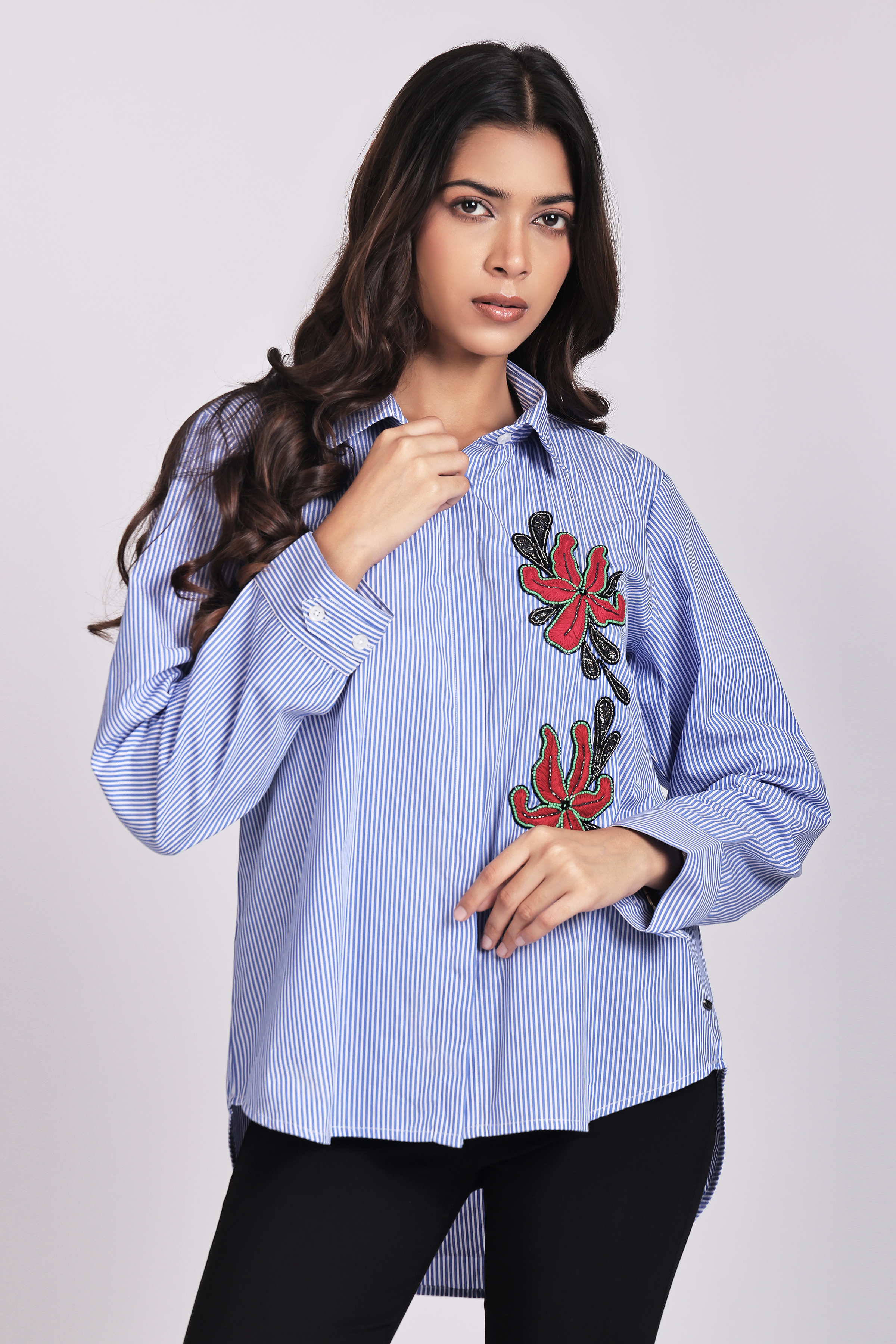Women's Relaxed Fit Embroidered Shirt 