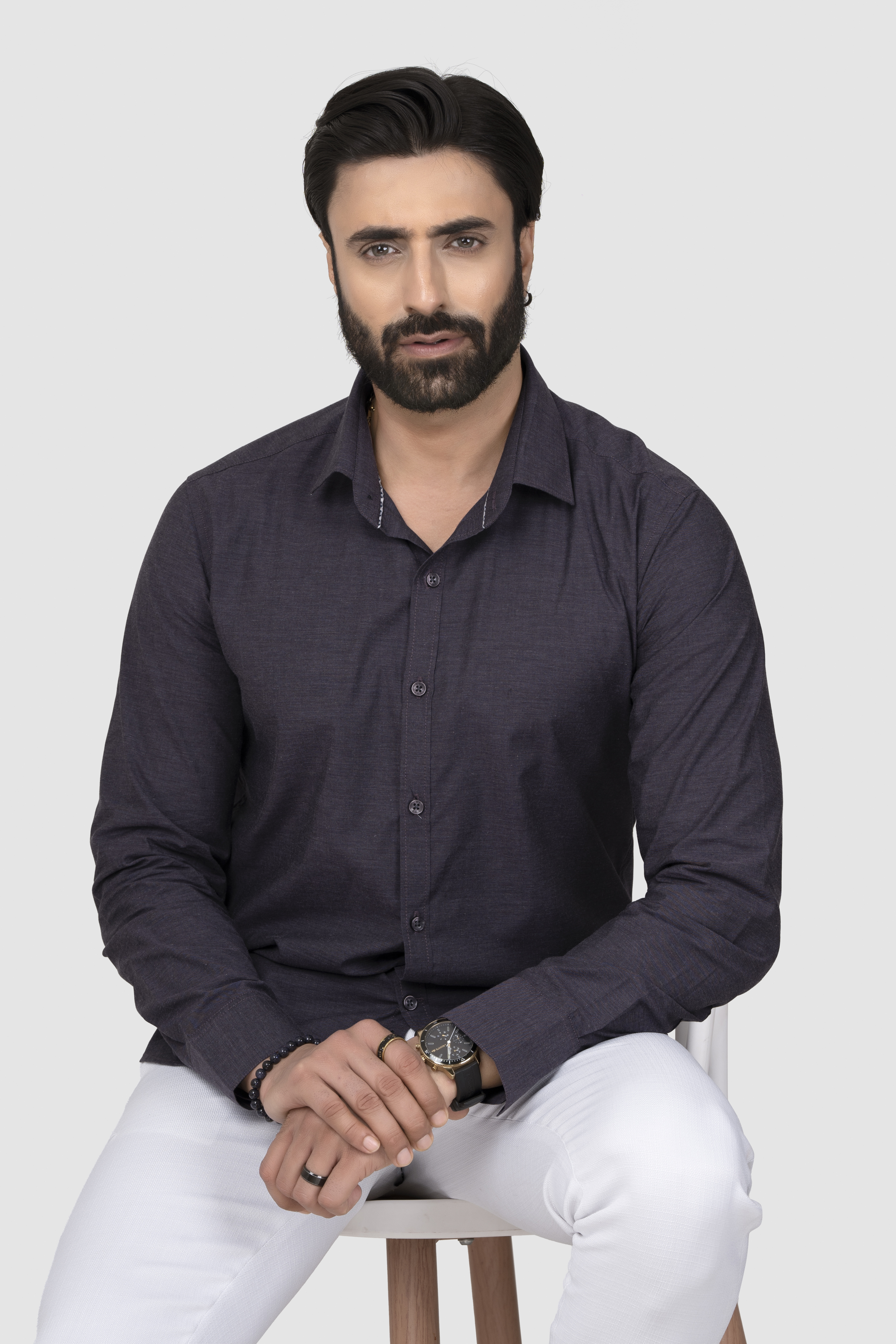 Timeless Men's Deep Purple Relaxed Fit Shirt 